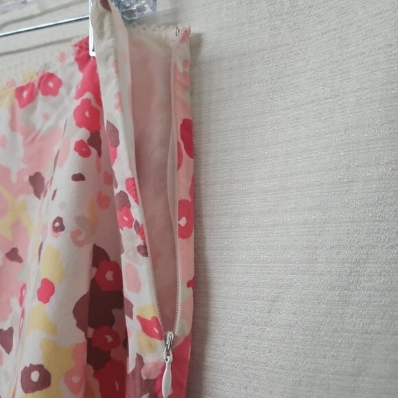 Kenneth Cole Women’s Size 12 A-Line Midi Skirt Pink Floral Cotton Fairy Barbie - Picture 5 of 8